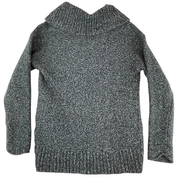 TNA Aritzia Black & White Wool Shawl Collar Zip Up Telluride Sweater Cardigan L - Picture 4 of 12